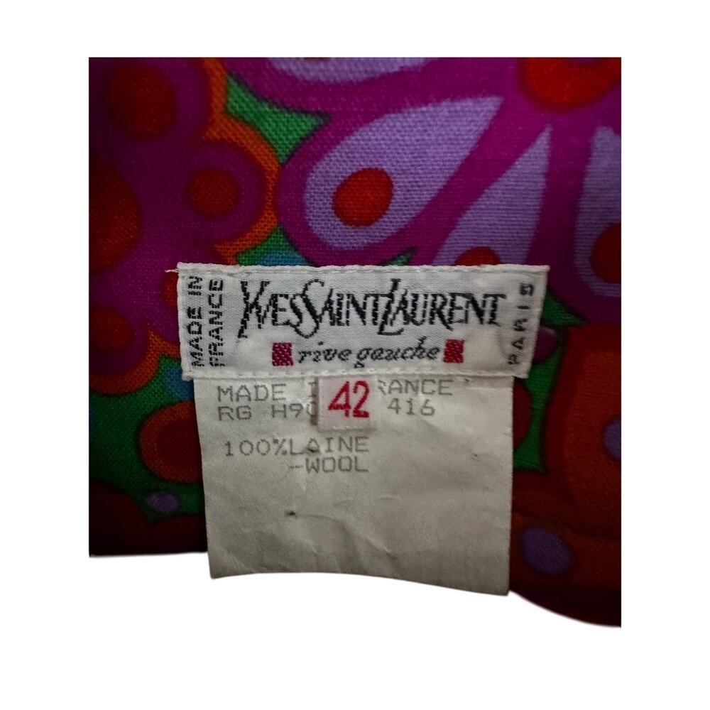 Yves Saint Laurent Rive Gauche Wool Pleated Skirt|Size 42|Made in France Vintage - Picture 4 of 6